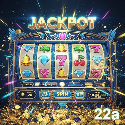 Imagem de jogos de caça-níqueis do site 22a, destaque de slots com cores vibrantes e símbolos de prêmio